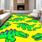 Bright Green Dinosaur Spots Rug