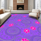Whimsical Pink Cherry Blossom Swirl Rug