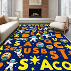 Space Alphabet Rockets Kids Rug