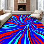 Psychedelic Red Blue Swirl Flow Rug
