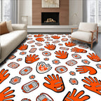 Orange Hand Starburst Stadium Repeat Rug