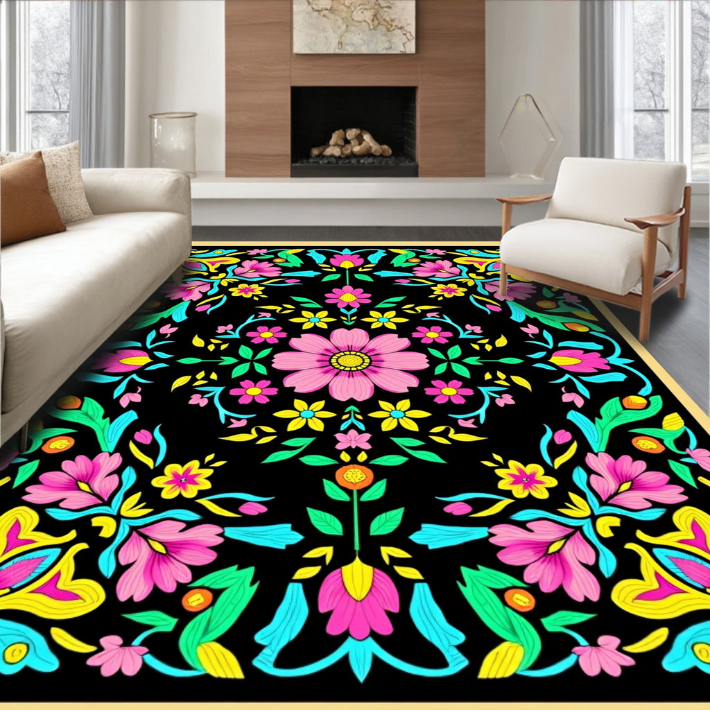 Vibrant Floral Medallion Array Rug