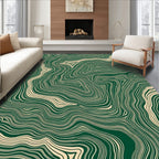 Emerald Cream Abstract Contour Rug