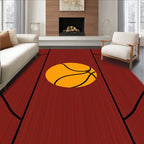 Classic Orange Basketball Court Texture Rug