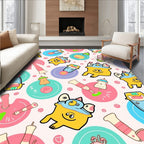 Cute Yellow Creature Circles Delight Rug