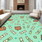 Cute Piggy Bills And Coins Rug