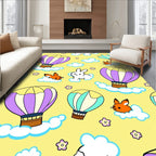 Whimsical Hot Air Balloons With Animals Rug