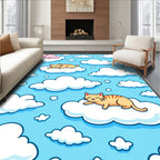 Whimsical Cat Clouds Sleepy Sky Rug