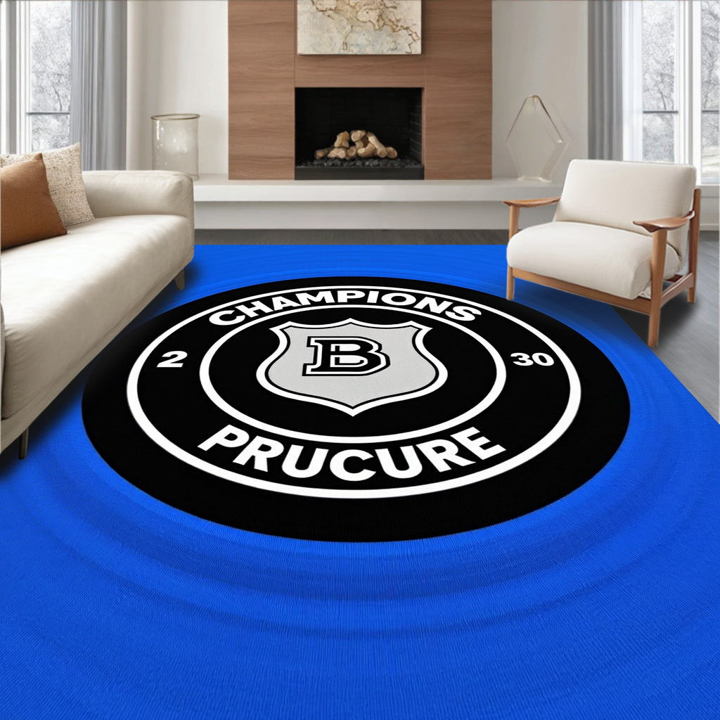 Round Emblem Champions Procure Shield Rug