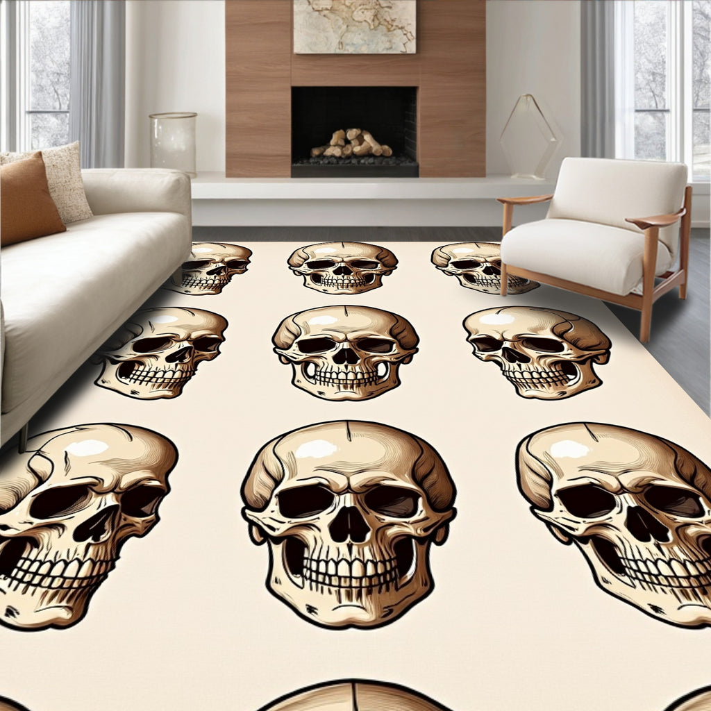 Bold Skull Collage Artwork Rug