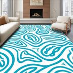 Aqua Swirls Organic Flow Rug
