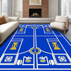 Royal Blue Golden Trophy Geometric Rug