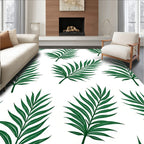 Emerald Green Tropical Palm Frond Rug