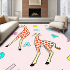 Playful Giraffes and Alphabet Picnic Rug
