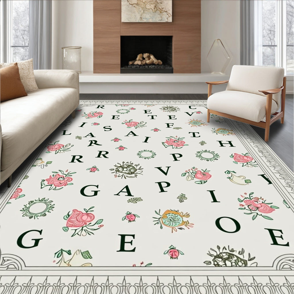 Floral Letter Arrangement Rug