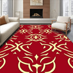 Crimson Golden Intertwined Scroll Rug