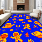 Cosmic Astronaut Yellow Orange Space Rug