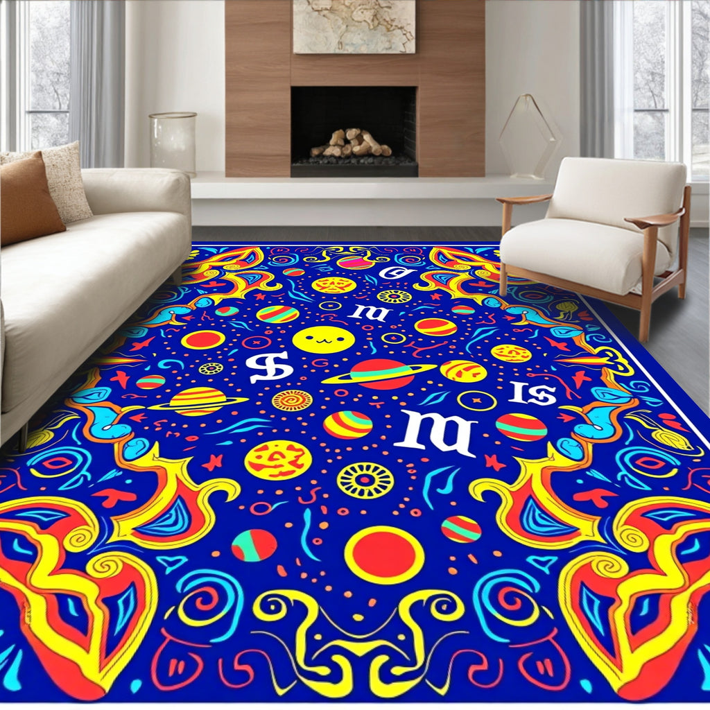 Cosmic Celestial Planets And Symbols Rug