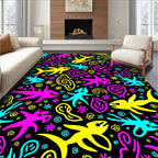 Bright Neon Aquatic Creatures Rug