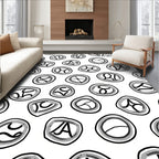 Minimalist Astrological Symbols Medallion Rug