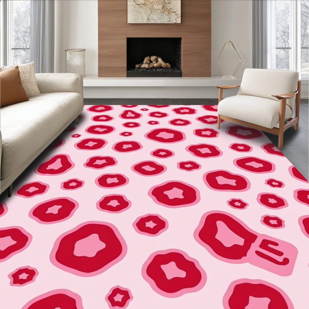 Pink Red Organic Spots Rug