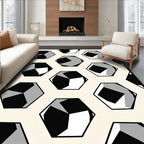 Monochromatic Hexagonal Cells Abstraction Rug