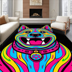 Vibrant Tri-Color Dog Portrait Rug