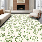 Green Organic Seed Leaf Collage Rug