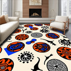 Bold Tribal Abstract Circles Rug
