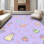 Charming Lilac Cute Characters Cars Rug
