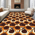 Orange Cream Chocolate Swirl Medallions Rug
