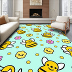Yellow Bee And Flower Meadow Accents Rug
