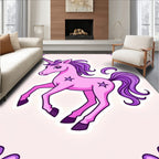 Whimsical Pink Purple Unicorn Star Rug