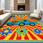 Retro Teal Car Starburst Rug