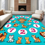 Whimsical Feline Alphabet Vase Companion Rug