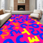 Bold Blue Yellow Orange Alphabet Explosion Rug