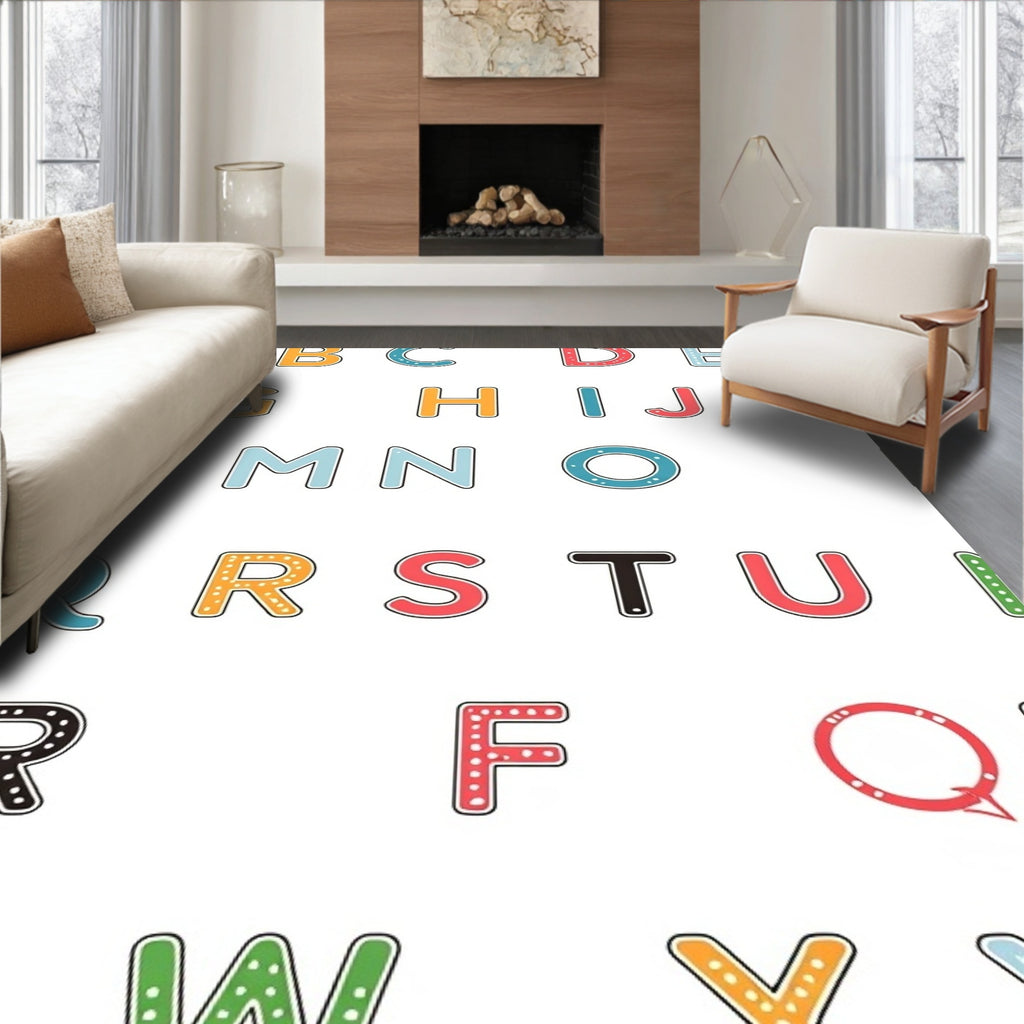 Alphabet Collection Vibrant Color Blocks Rug