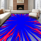 Explosive Crimson Radial Burst Rug