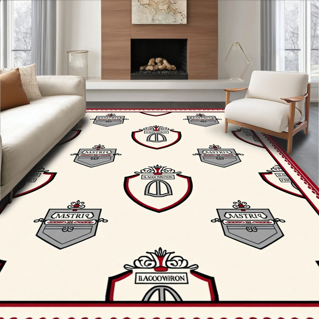Crest Shield Regal Red Border Rug