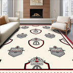 Crest Shield Regal Red Border Rug