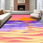 Vivid Sunset Ocean Wave Beach Rug