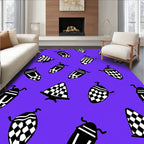 Checkered Bug Abstract Purple Rug