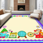 Cheerful Children's Alphabet Border Art Rug