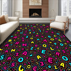 Alphabet Splash Bright Background Rug