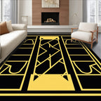 Golden Art Deco Geometric Window Rug
