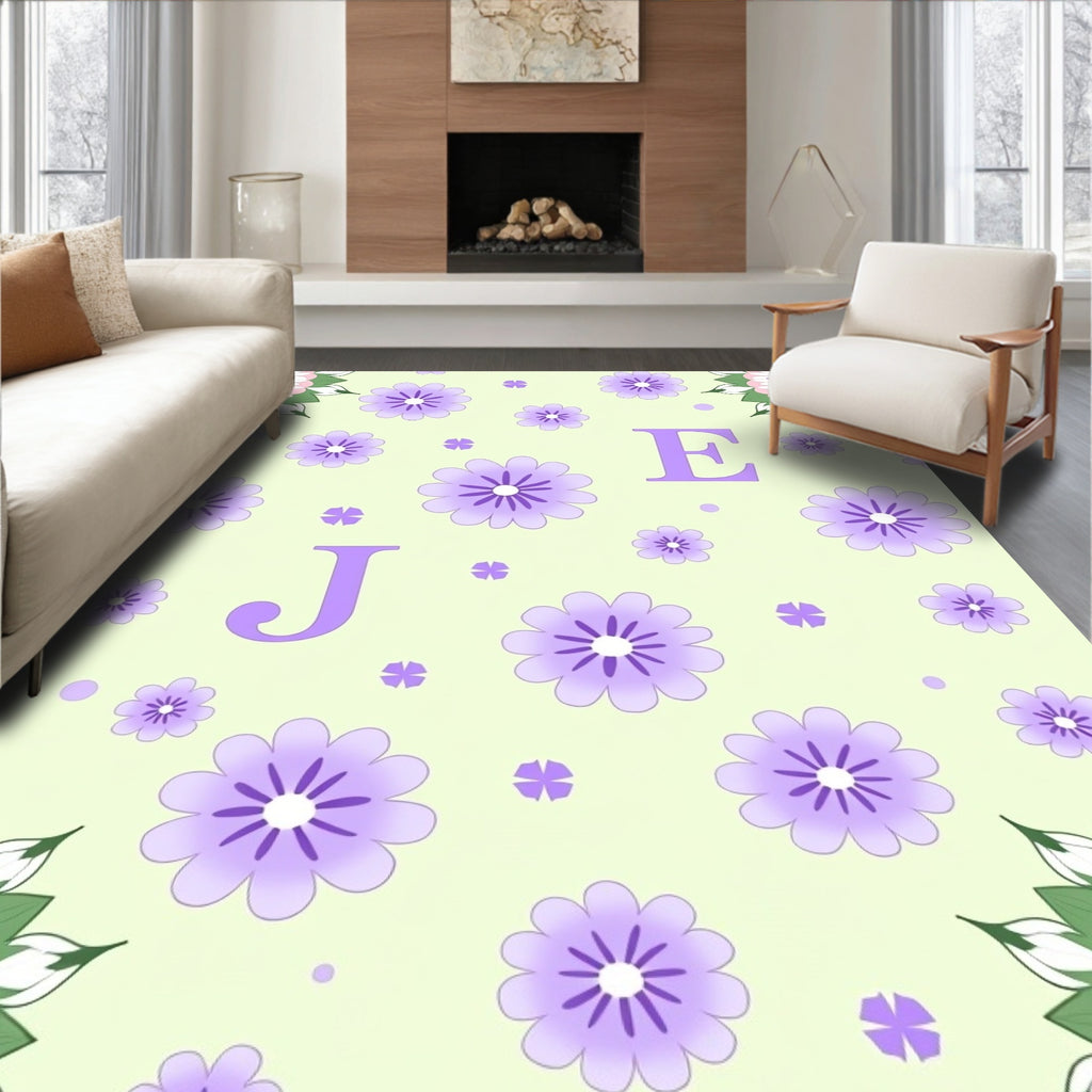 Pastel Lavender Floral Mandala Medley Rug