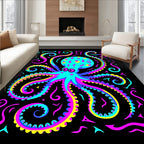 Vivid Neon Octopus Swirls Rug