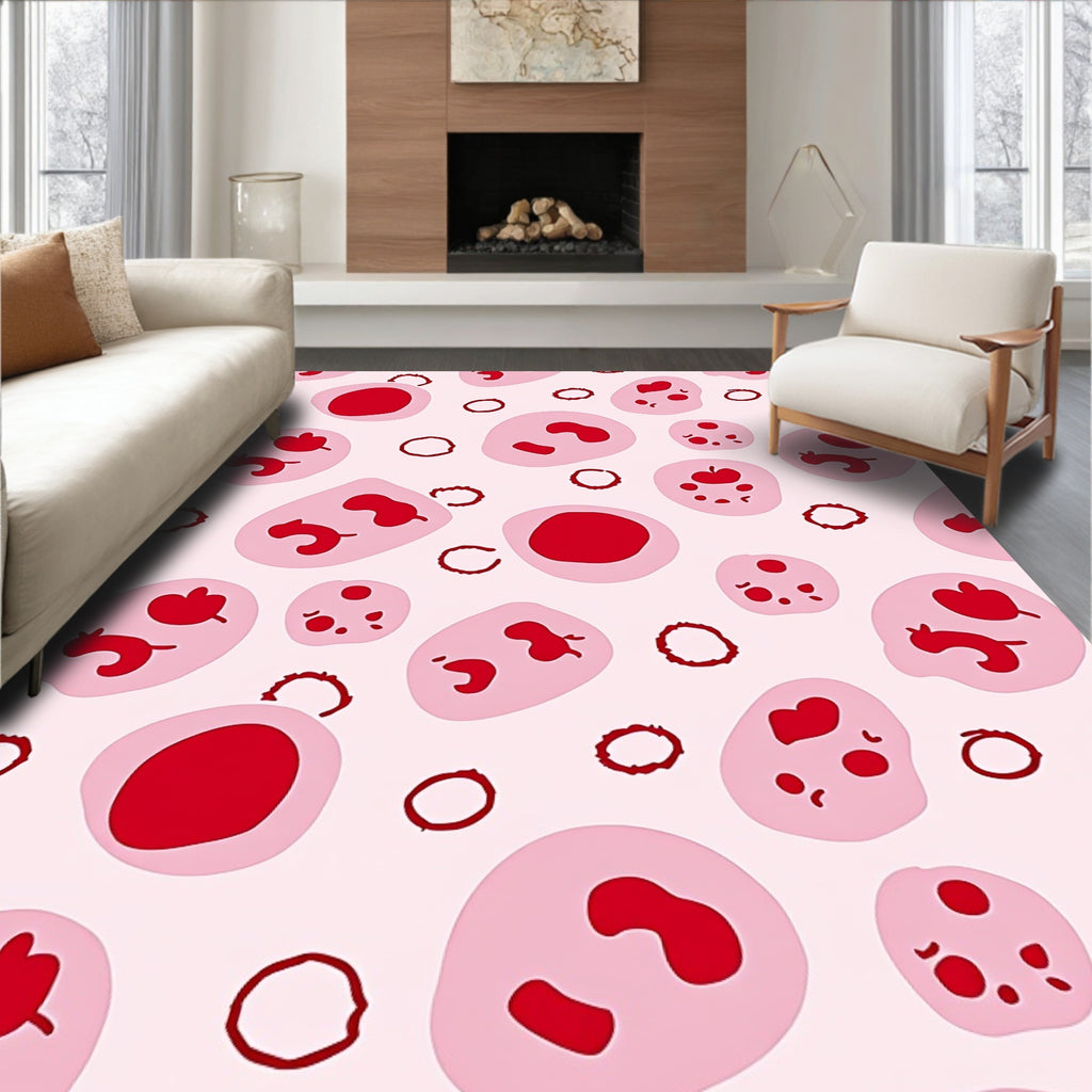 Pink Red Cell Cluster Rug