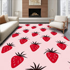 Red Strawberry Field Pattern Rug