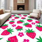 Bright Strawberry Floral Scatter Rug